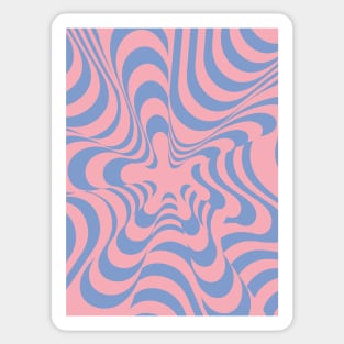 Abstract Groovy Retro Liquid Swirl Pink Blue Pattern Sticker